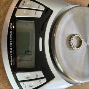 Elegant 14k gold substantial synthetic Diamond Band.